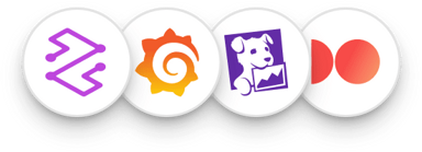 Traefik, Grafana, Datadog and Dash0 logos